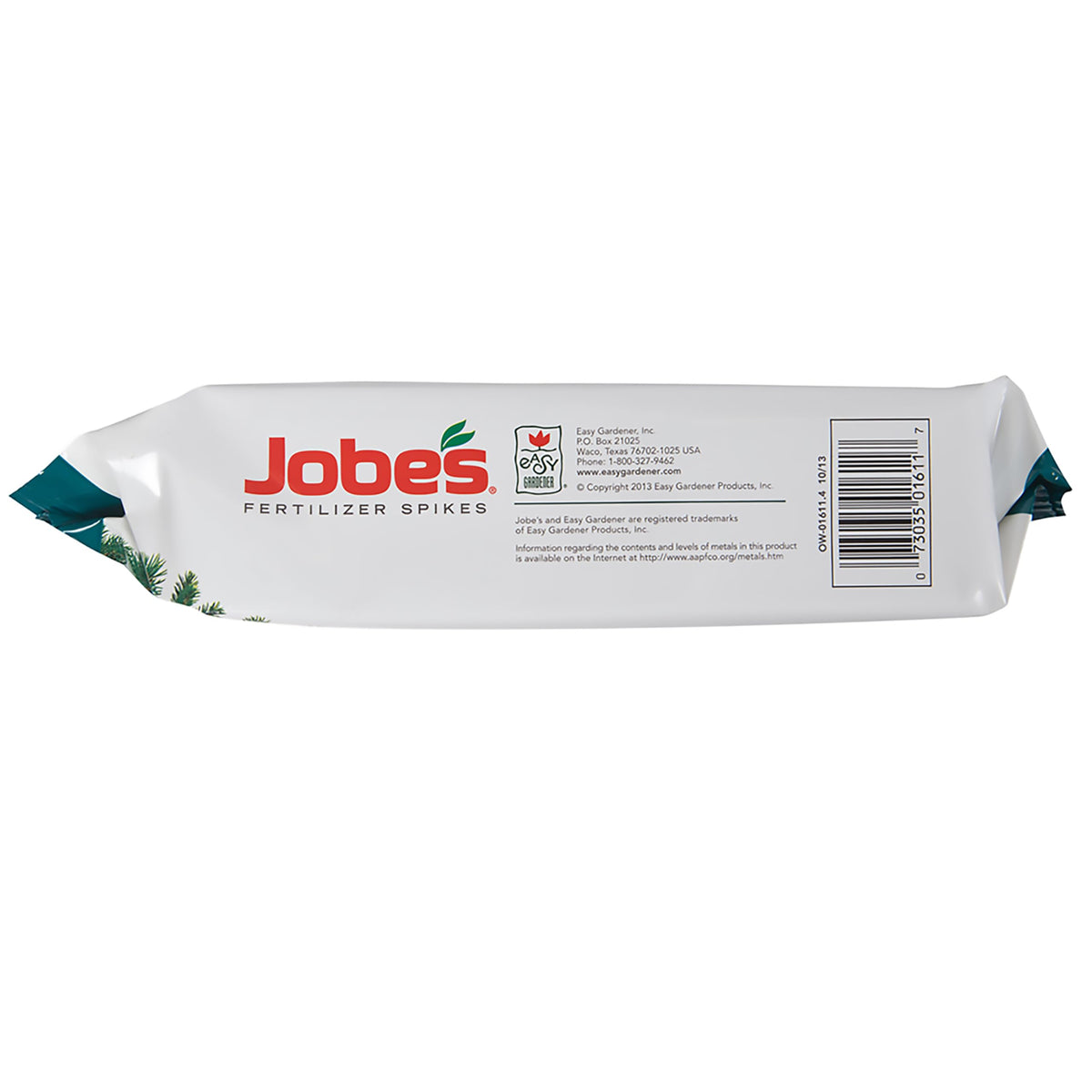 Jobes Organics spikes release 13-3-4 nutrients for year-round foliage support.