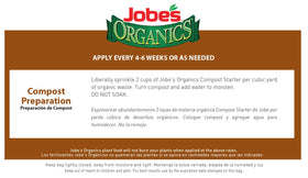 Jobe's Organics compost starter granules being applied for faster composting