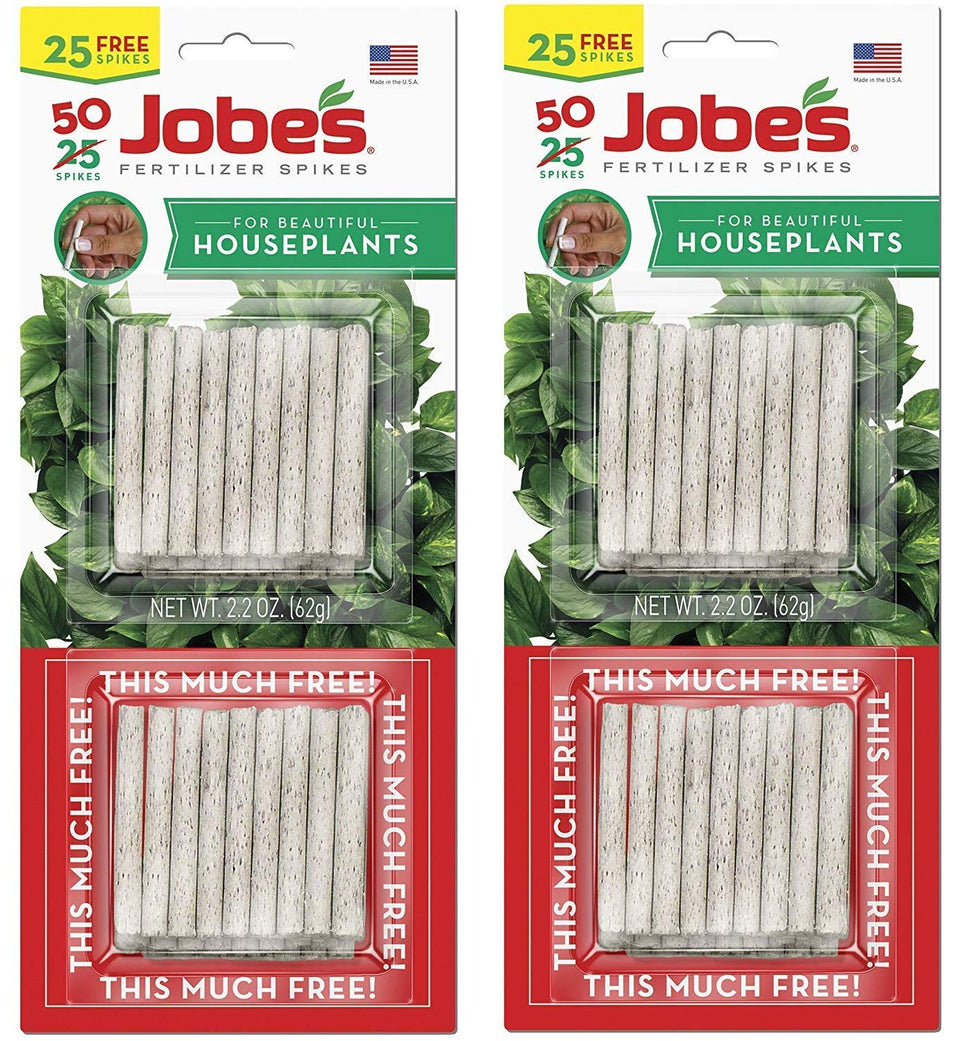 Jobe's Organics 5001T package view; easy spikes for steady houseplant feeding.