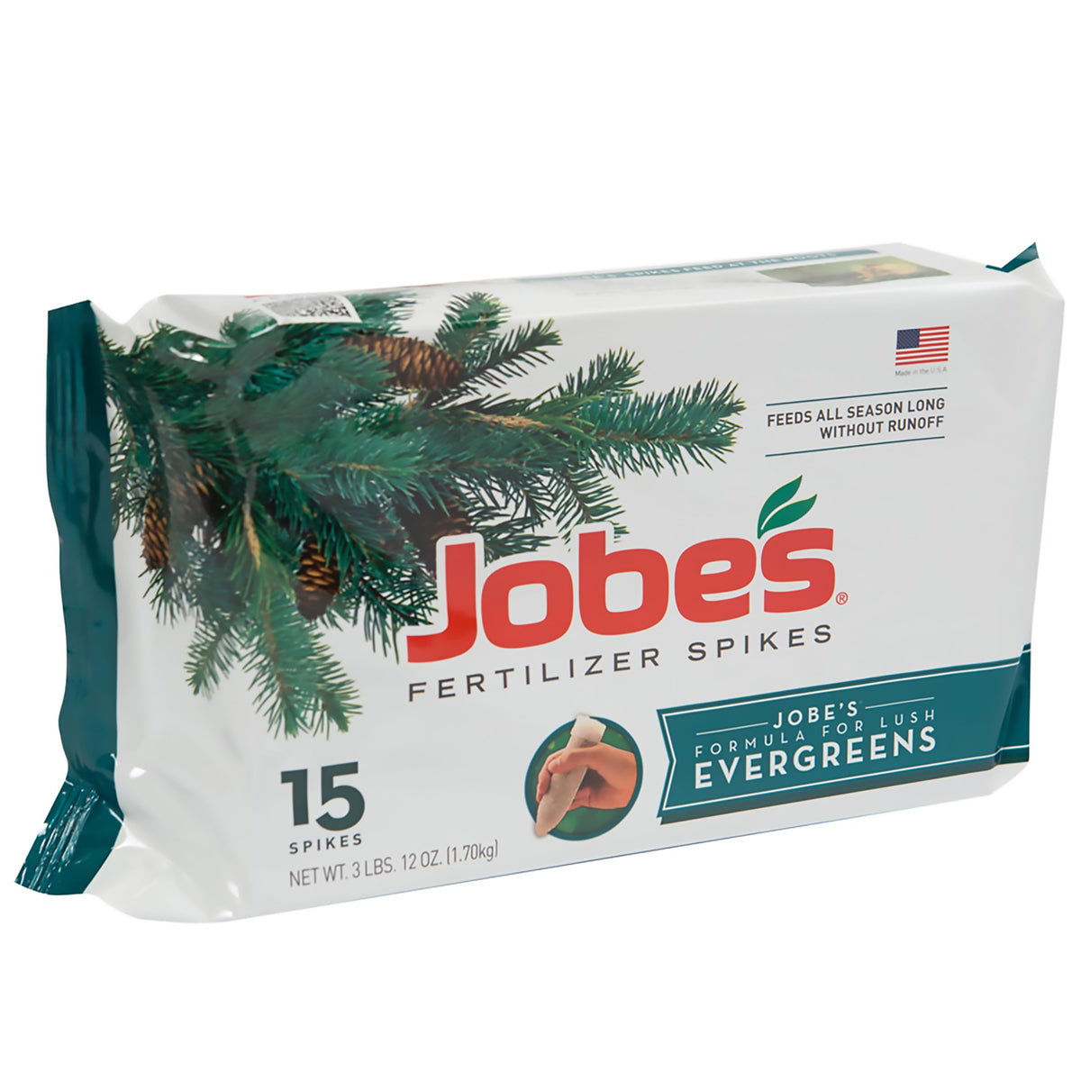 Jobes Organics evergreen spikes placed at the dripline for steady root feeding.