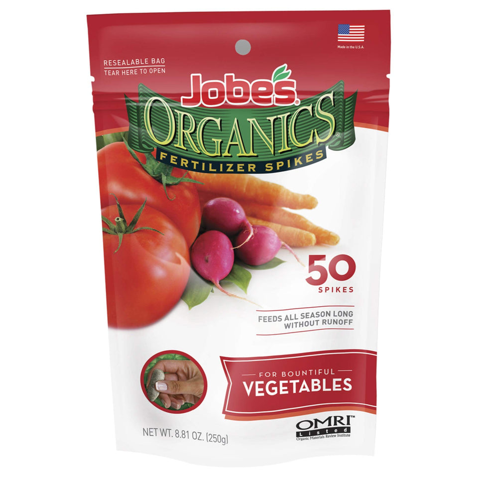 Jobes Organics Vegetable Spikes boost root nutrition for healthier yields