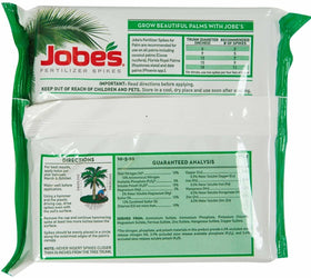 Jobe's Organics Palm FERT Spikes 2-pack shown for easy seasonal application.