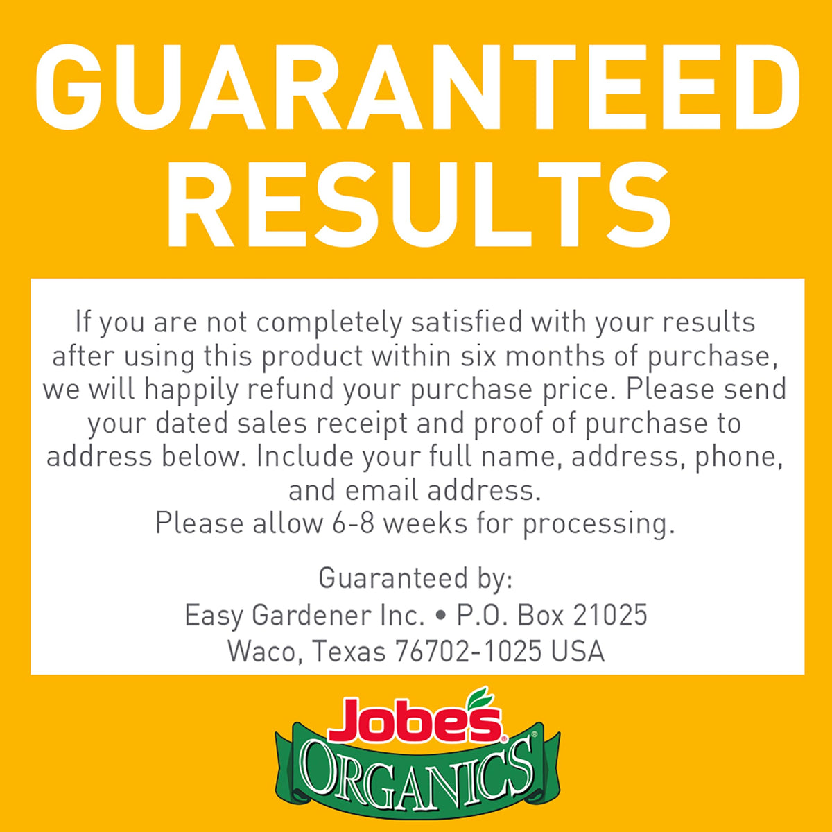 Jobe's Organics resealable six-pack pouch minimizes waste.