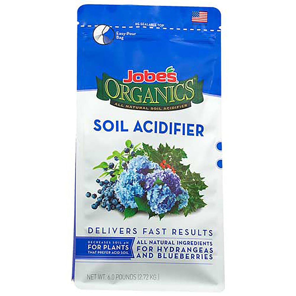 Jobe's Organics soil acidifier 6 lb bag ready for organic garden use