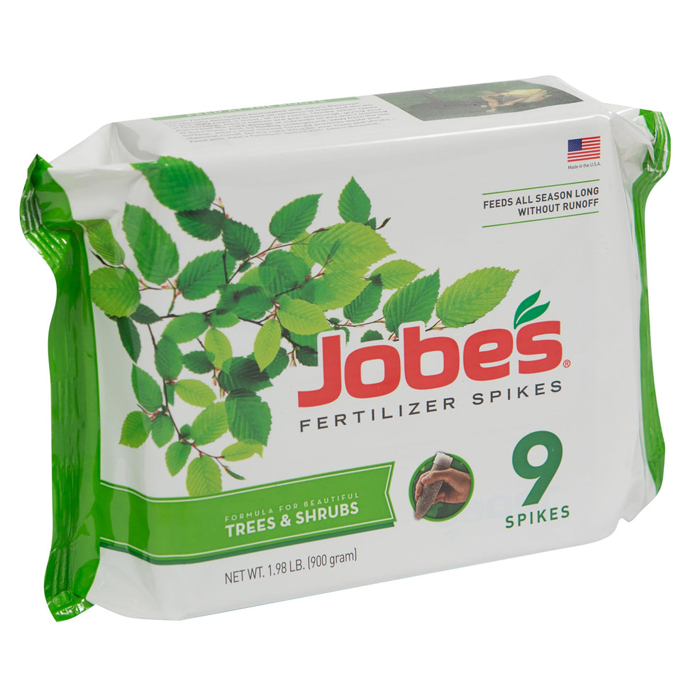 Jobe's Organics spikes inserted around the dripline deliver steady nutrients.