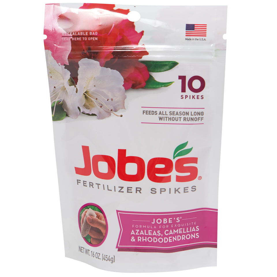 Jobe's Organics spikes package for easy, mess-free fertilizer application.