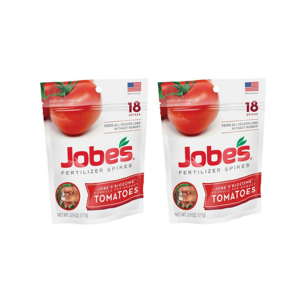 Jobe's Organics Tomato Fertilizer Spikes with waterproof pouch provide steady root feeding for 8 weeks