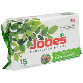 Jobe's Organics tree and shrub spikes in a 15-count pack for steady tree nutrition