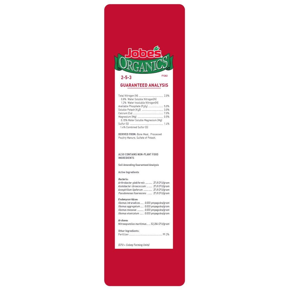 Jobe's Organics fertilizer with 2-5-3 NPK supports vegetable growth