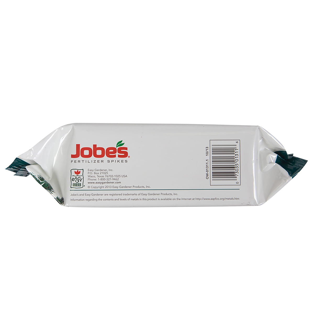 Jobe's spikes inserted at the dripline for targeted nutrient delivery.