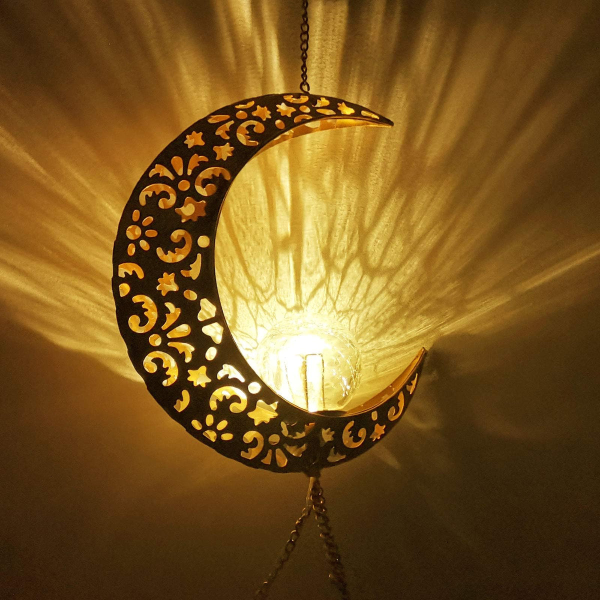 JOBOSI crackle glass ball wind chime reflecting light in garden