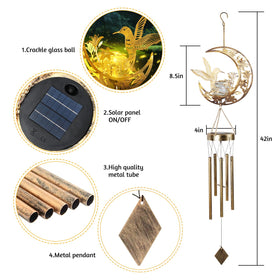 JOBOSI crackle glass ball wind chime adds reflective charm to evenings.