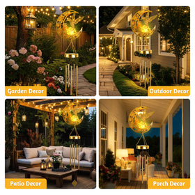 JOBOSI wind chime reflections create a magical garden mood at dusk.