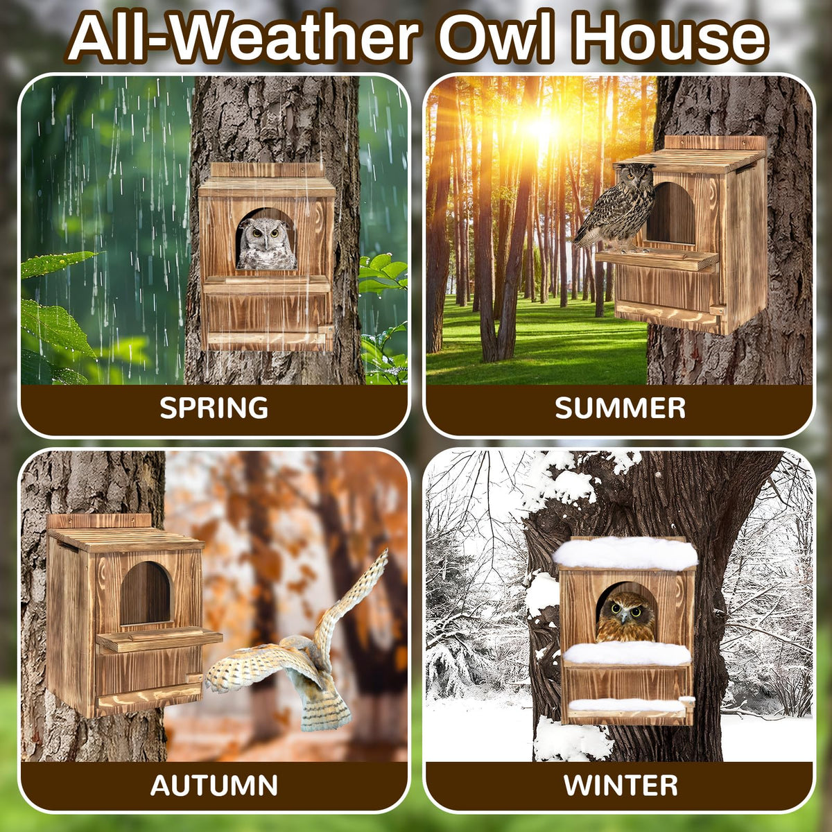 Jobsonslates owl box flip door for easy cleaning