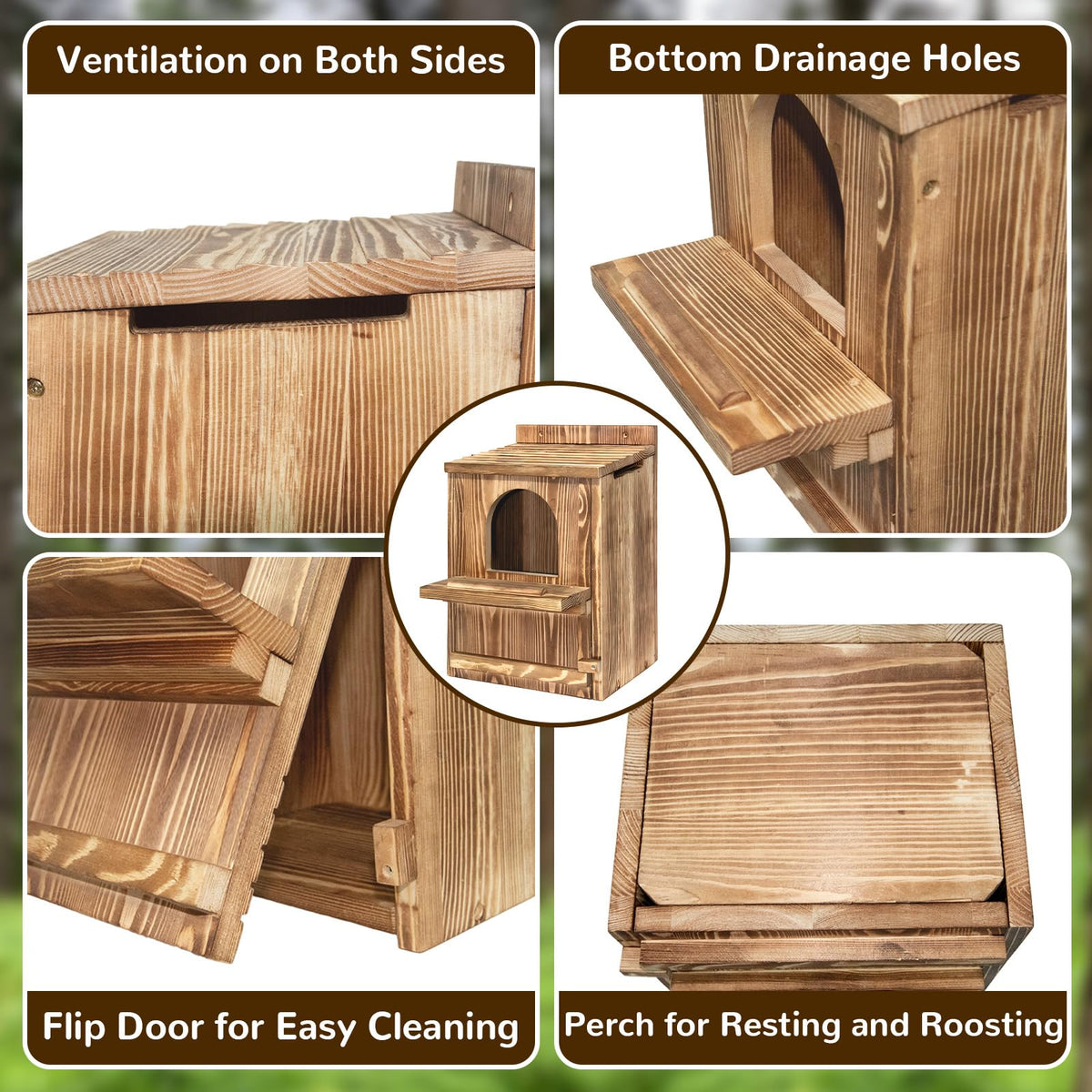 Jobsonslates owl box wide front perch for secure landing