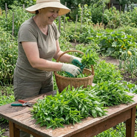 JOCADEW epazote plant thriving for multiple harvests through warm season.
