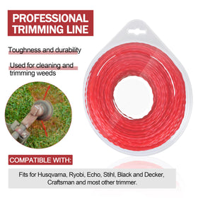 JODDMTTY 250 ft coil image demonstrates long-lasting reel for extended mowing sessions.