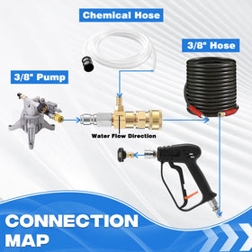 JOEJET 10 ft siphon hose enables flexible cleaning reach.