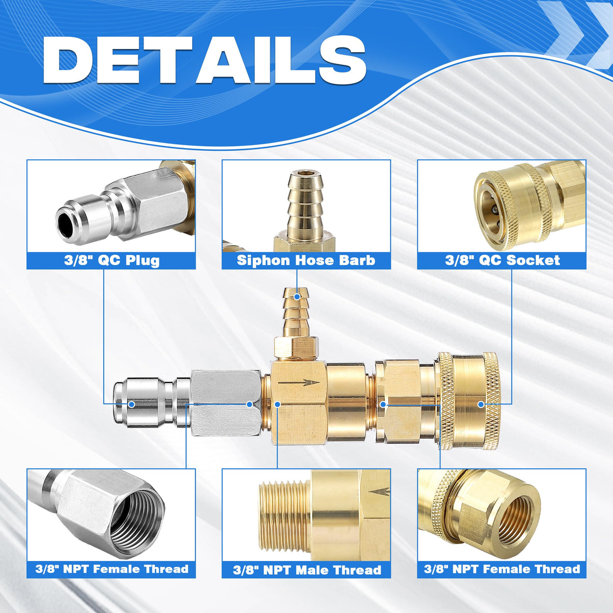 JOEJET downstream injector with quick connect ends for easy setup.