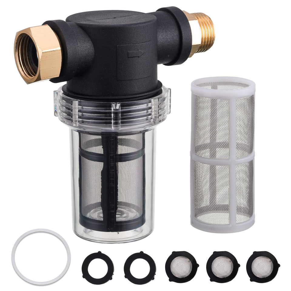 JOEJET garden hose filter 40-mesh screen protects irrigation from sediment