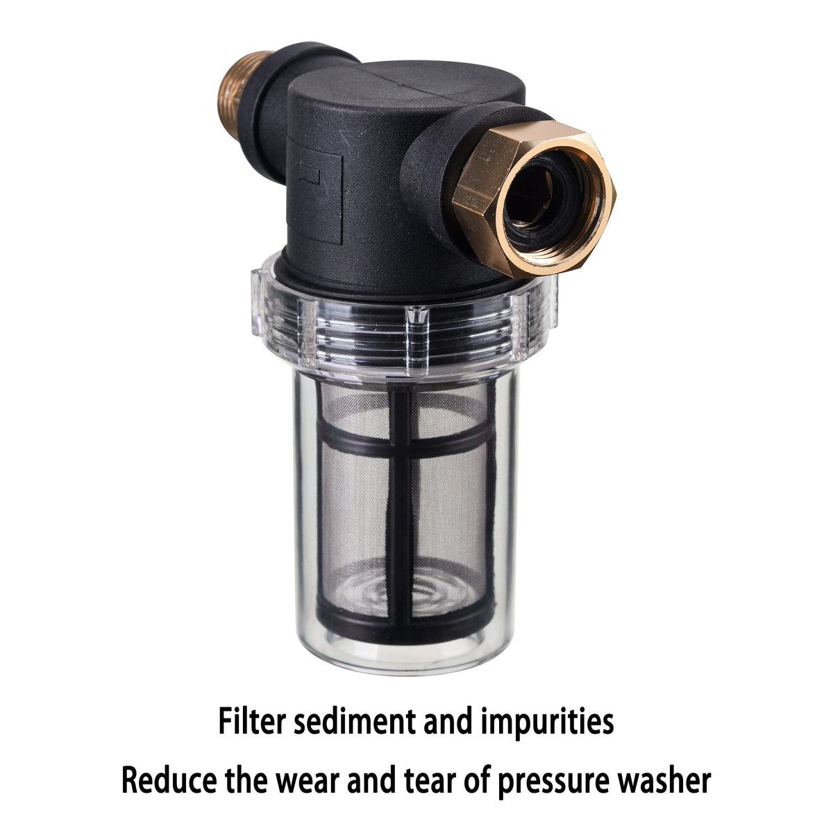 JOEJET inline filter attached to pressure washer in use