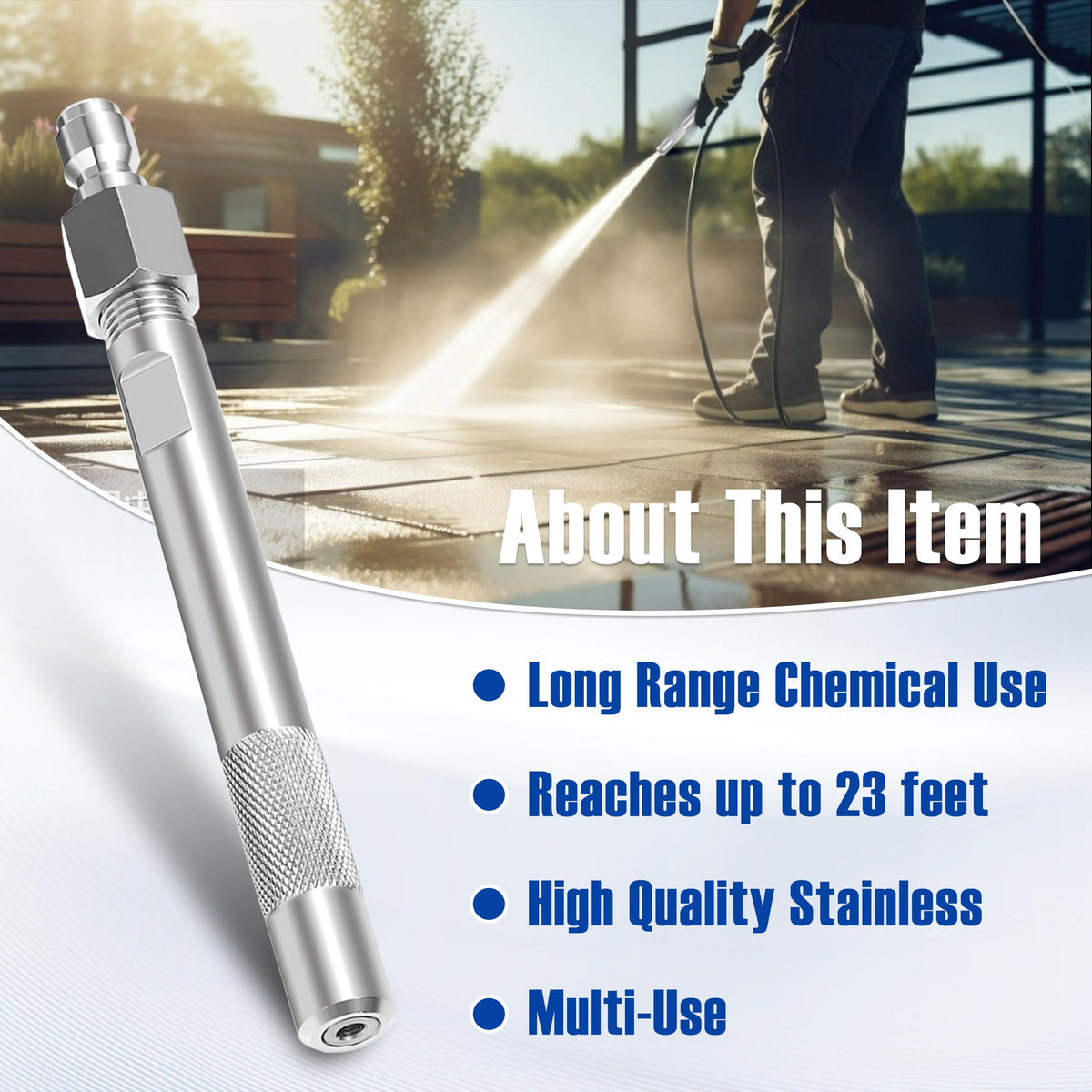 JOEJET 1/4 inch quick-connect enables fast, tool-free attachment