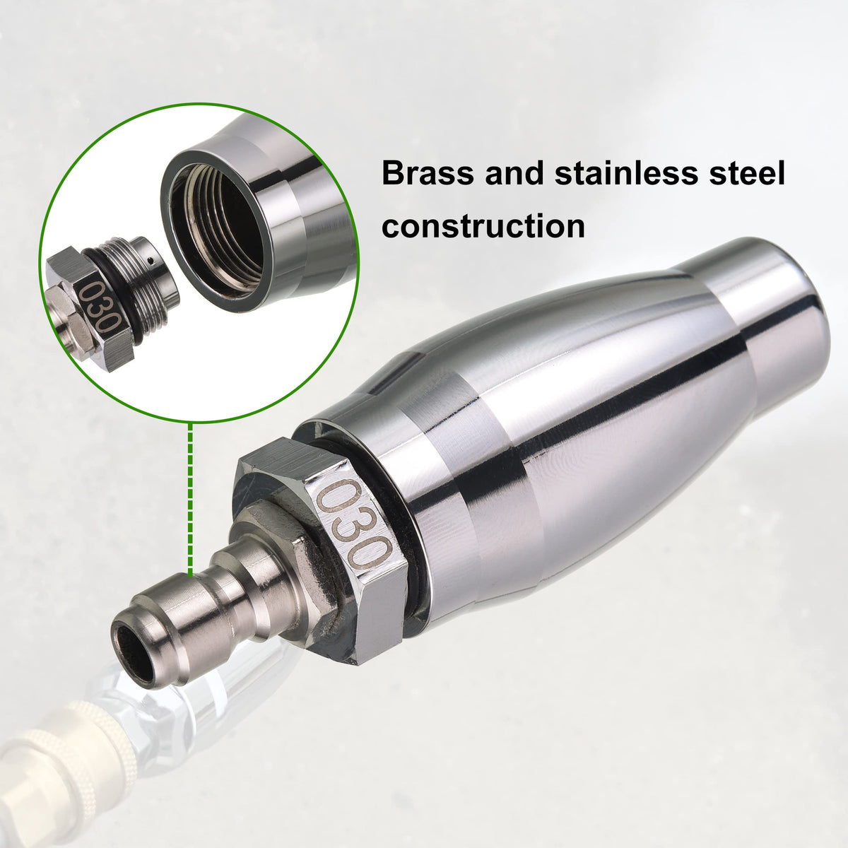 JOEJET turbo nozzle 0-degree tip for concentrated cleaning.
