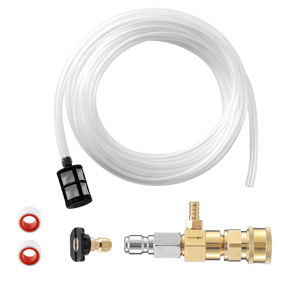 JOEJET downstream injector for pressure washers enabling safe, separate detergent flow.