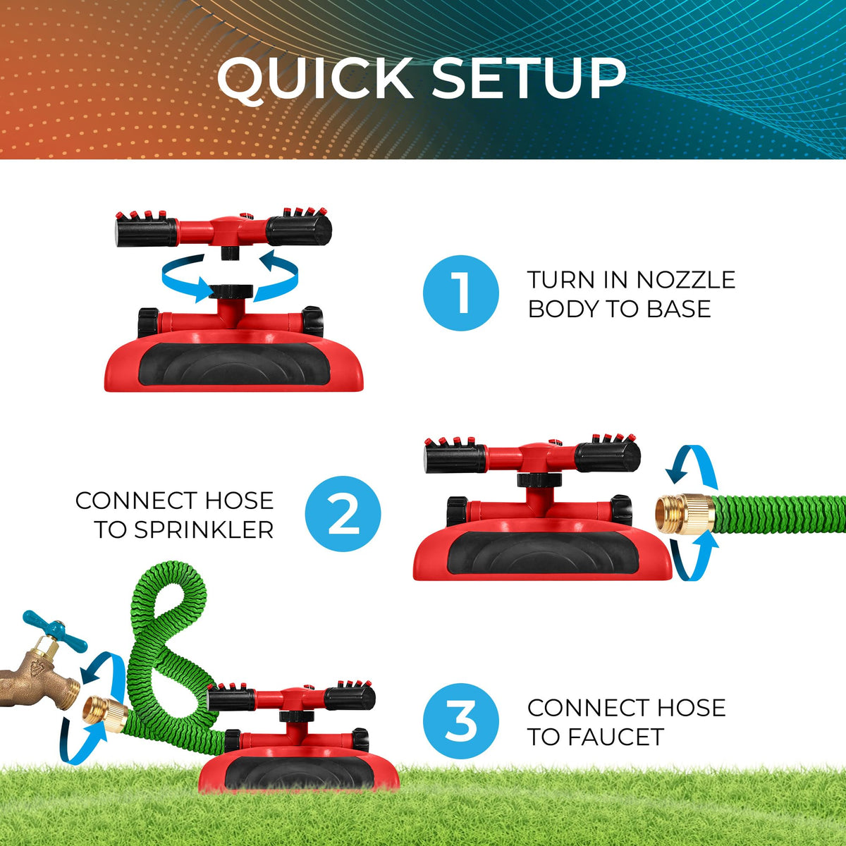 Expandable Joeys Sprinkler setup lets you extend coverage with multiple units