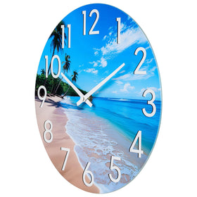 JoFomp outdoor wall clock in a patio garden setting.