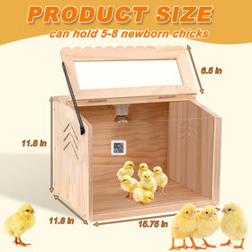JOGEPEYO chicken brooder interior showing thermometer for precise condition checks.