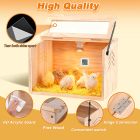 JOGEPEYO chicken brooder box side vents ensuring good air circulation for chicks.