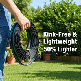 JOH 50ft lightweight garden hose car wash near driveway