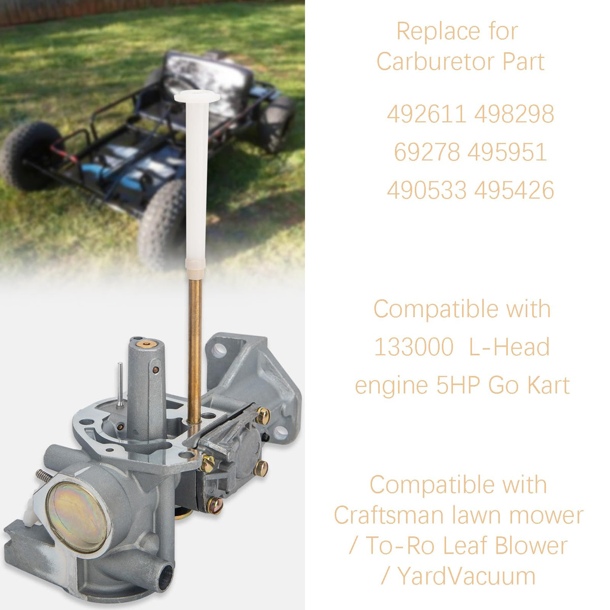 Go-kart engine with 5HP compatible carburetor from JOHAHTANG