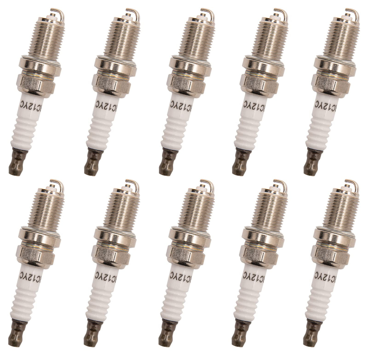 JOHAHTANG RC12YC spark plug front view with durable metal housing.