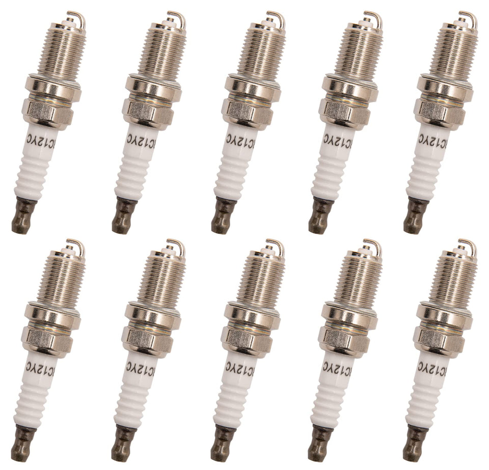 JOHAHTANG RC12YC spark plug front view with durable metal housing.