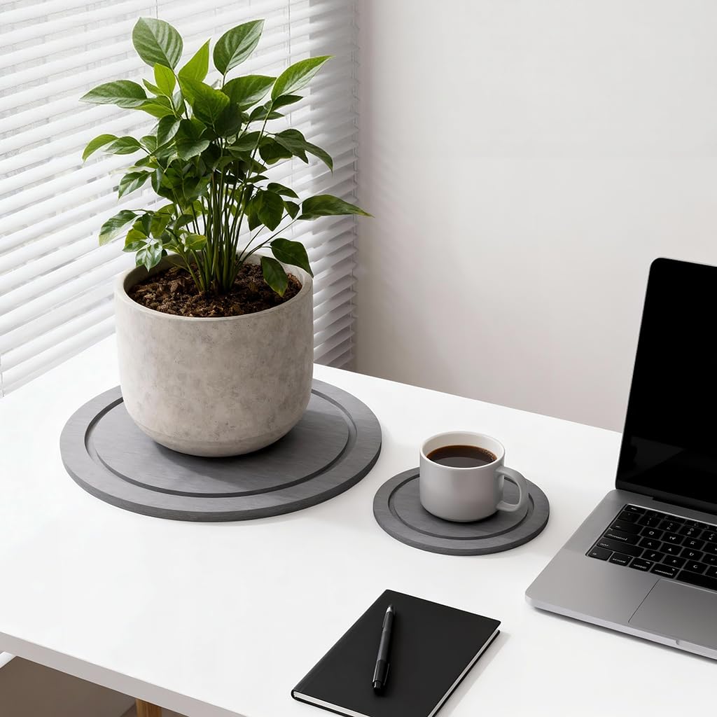 Johamoo diatomaceous earth tray absorbs water instantly, reducing clutter on desks and countertops.