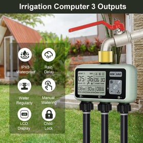 johgee brass-interface timer components highlight durability against sun and weather.