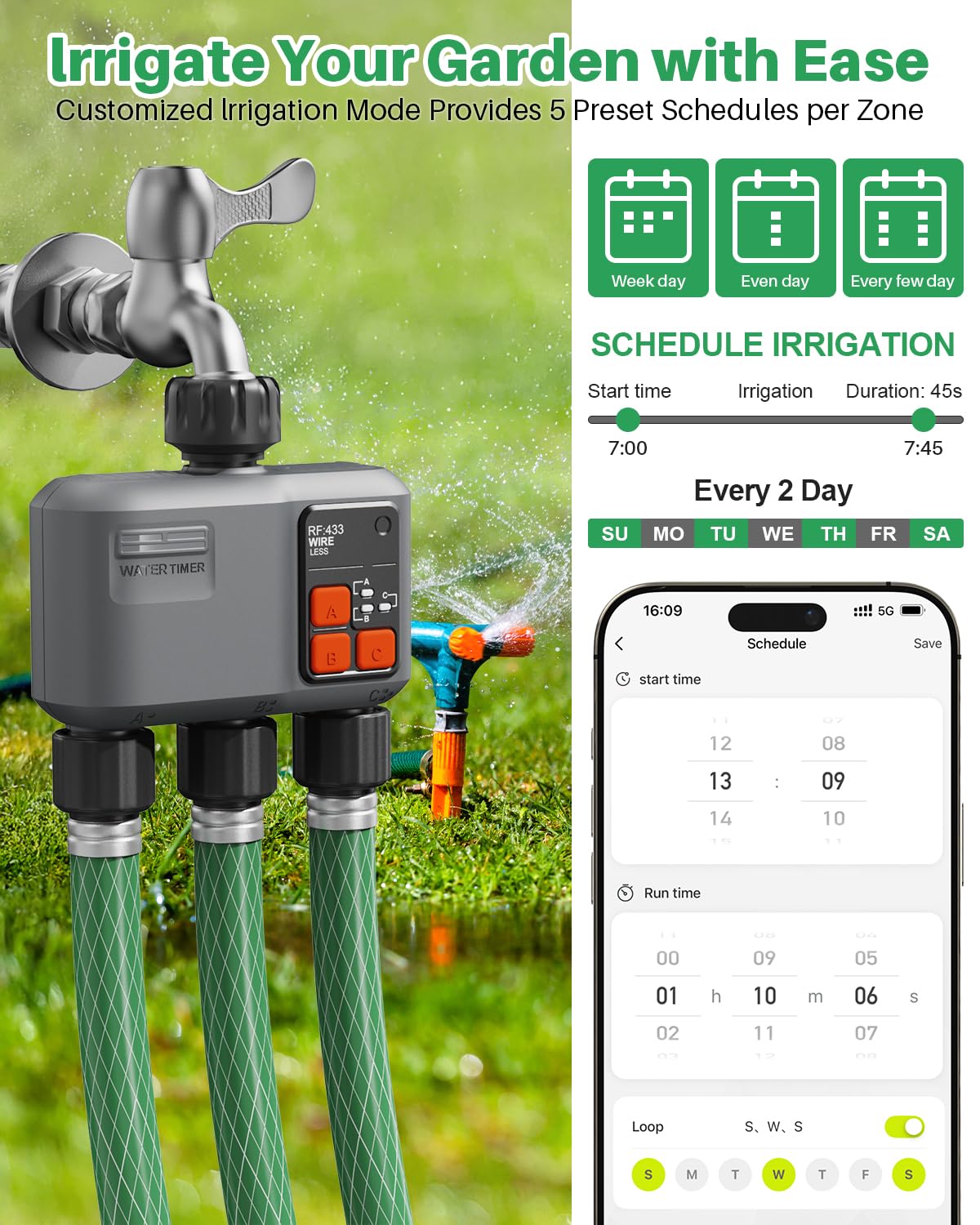 Johgee IP55 waterproof design supports reliable outdoor use in varying weather.