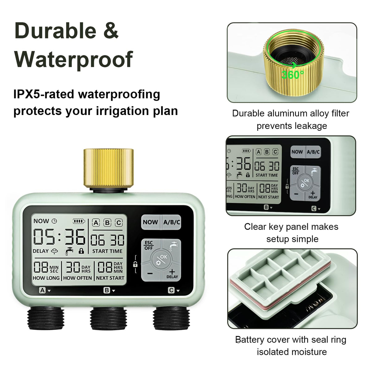 johgee watering timer manual mode image shows real-time irrigation control.