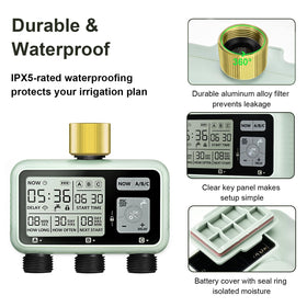 johgee watering timer manual mode image shows real-time irrigation control.