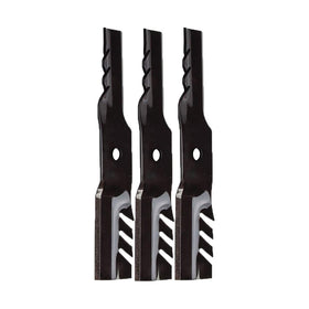 John Deere 596-354 Gator G5 blades pack front view, three high-performance blades for mowing.