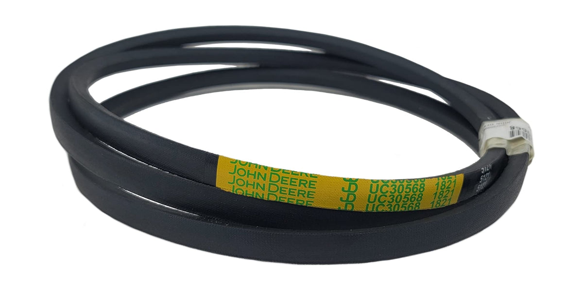 John Deere GX20006 belt length and width specs shown for precise fit.