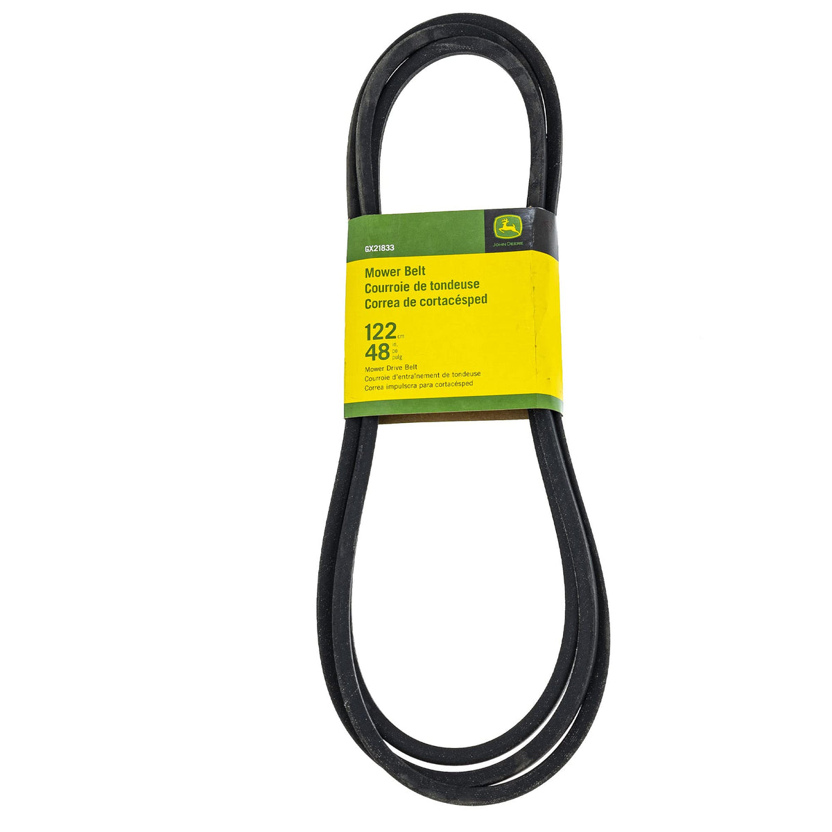 John Deere GX21833 deck belt close-up for 48-inch decks highlighting belt surface