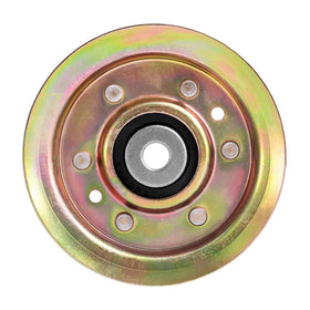 John Deere AM103287 idler pulley ready for replacement on a lawn tractor