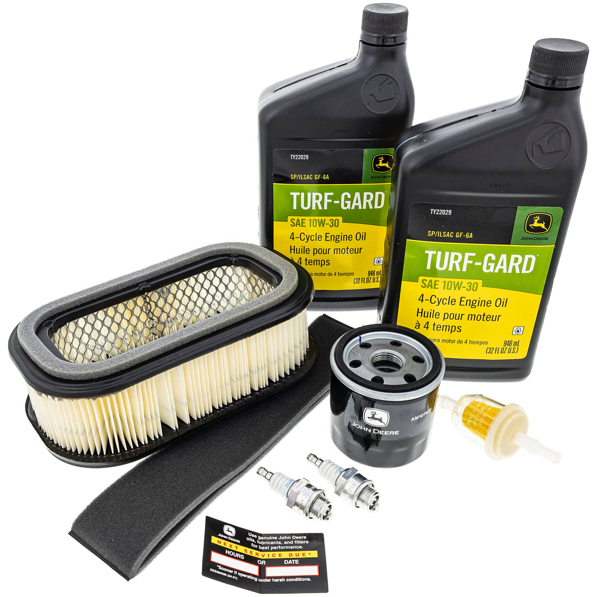 John Deere LG187 oil filter close-up shows OEM fit for reliable service