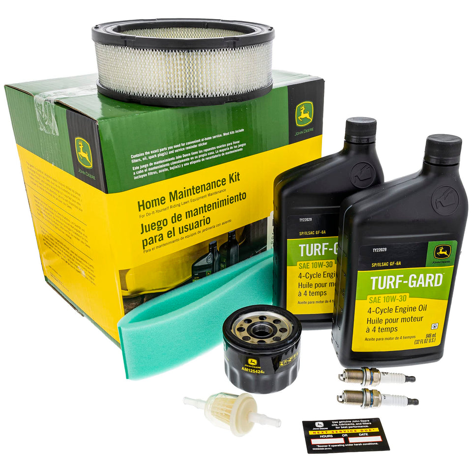 John Deere LG190 kit cover with all components for at-home mower maintenance