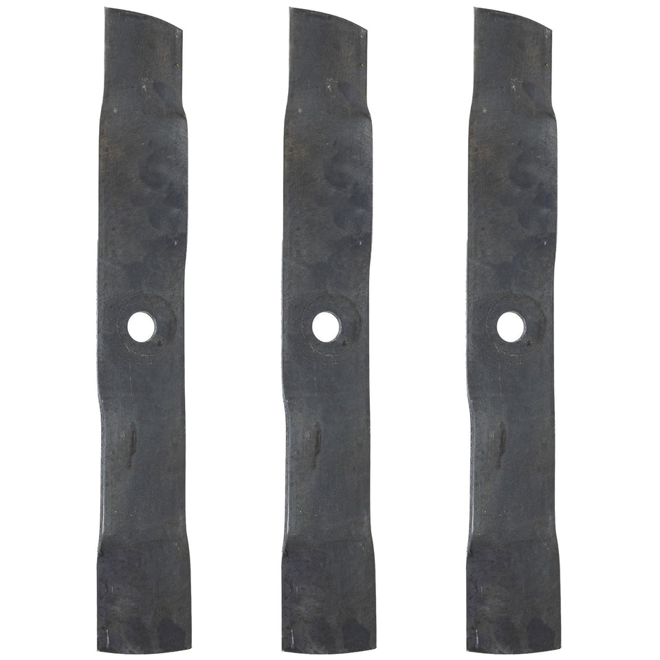 John Deere M127673 mower blades in packaging, ready for durable lawn care.