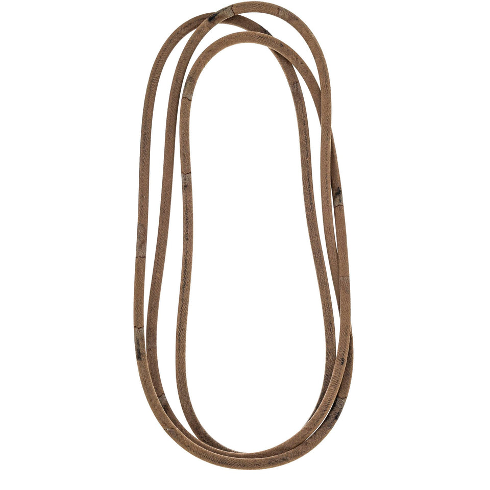 John Deere M154621 OEM V-belt detail highlights durable construction for lasting performance.