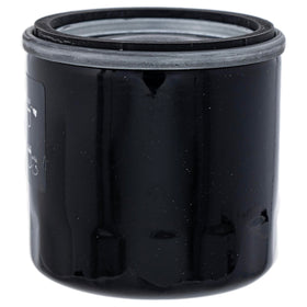 Side view of John Deere M806418 oil filter shows mounting precision